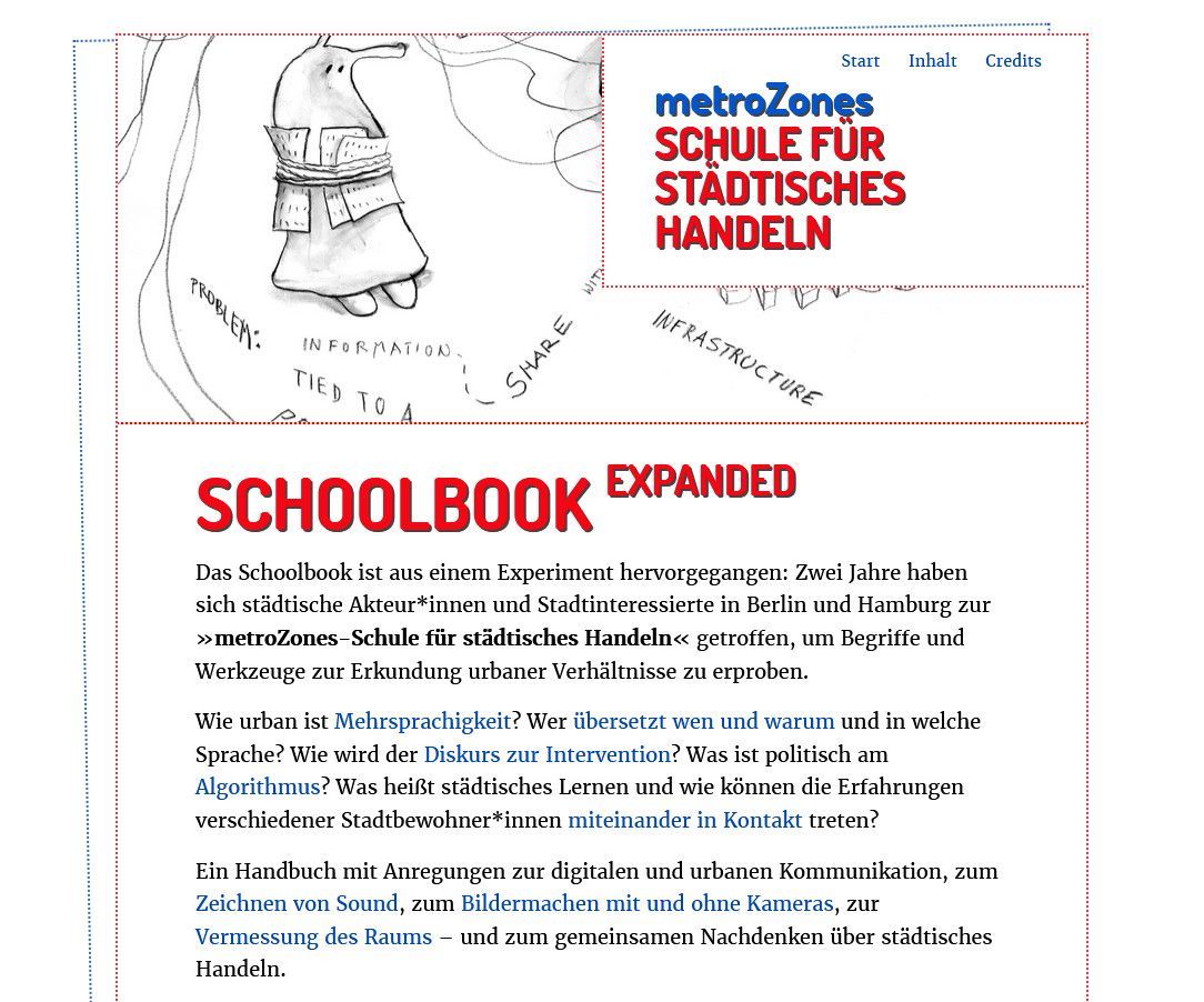 Startseite der Website Metrozones: Schule für städtisches Handeln