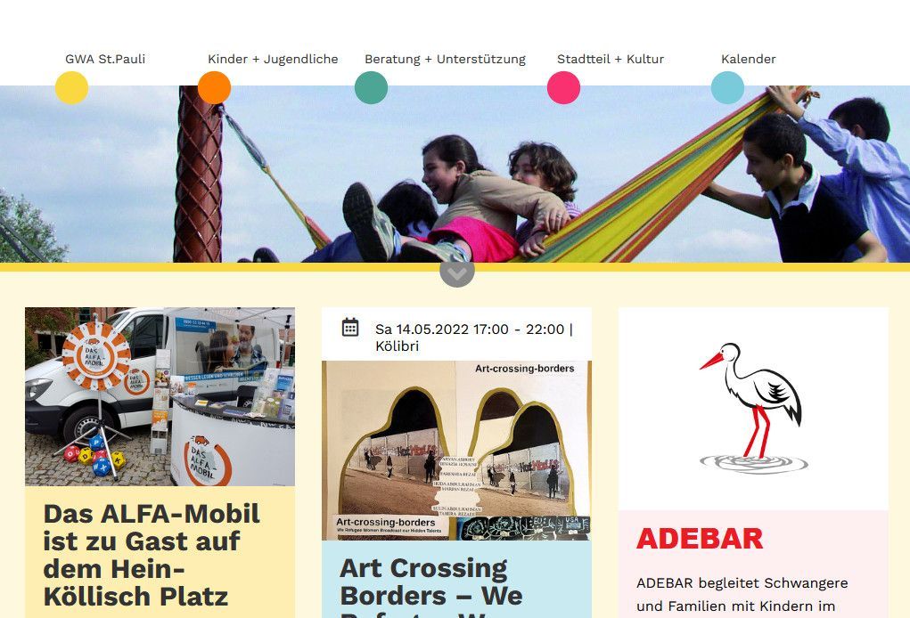 Startseite der Website GWA St. Pauli e.V.