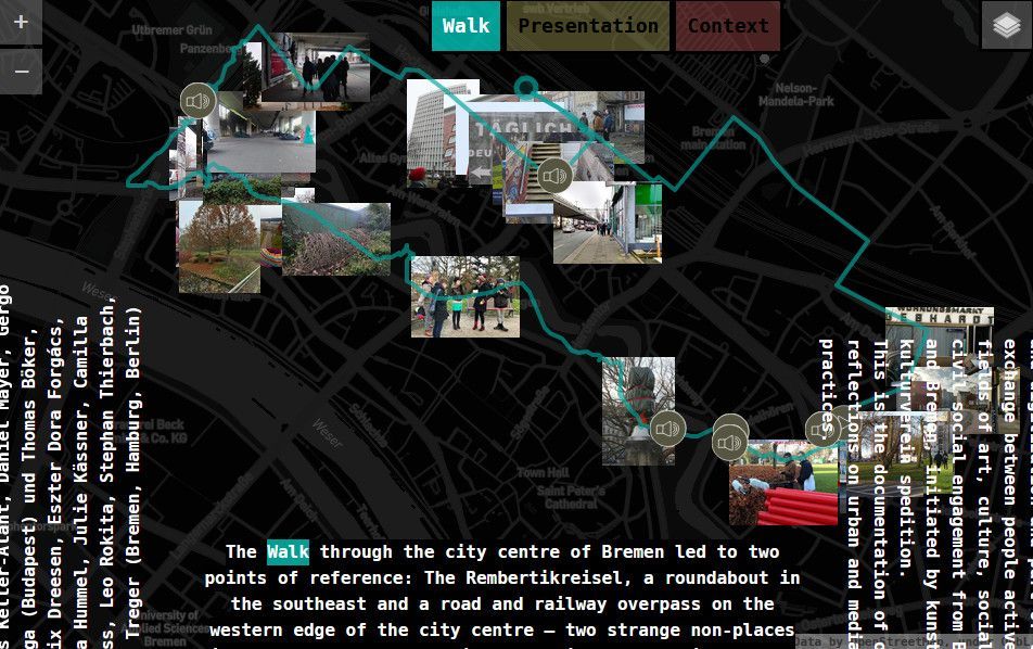 Unterseite der Website Media and Socialities zum Thema „Walk“