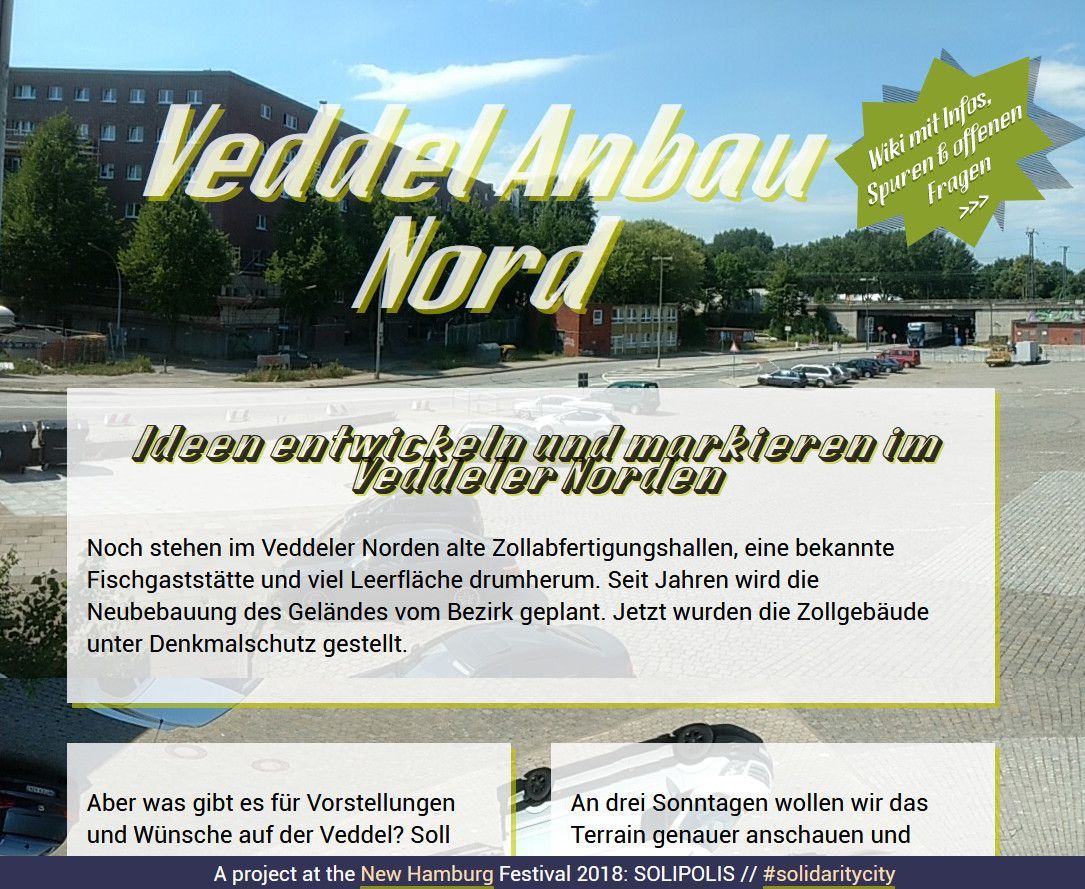 Startseite der Website Veddel Anbau Nord